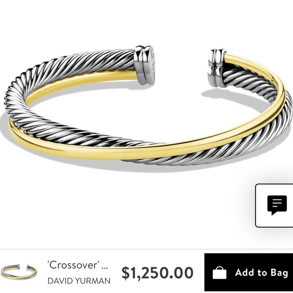 David Yurman “Crossover” Bracelet With 18k Yellow Gold - Picture 2 of 10
